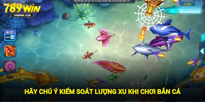 Hãy chú ý kiểm soát lượng xu khi chơi bắn cá